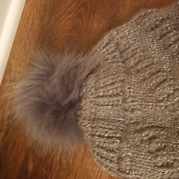 C.C. Beanie Hat with fluffy ball on top - Picture 2 of 7